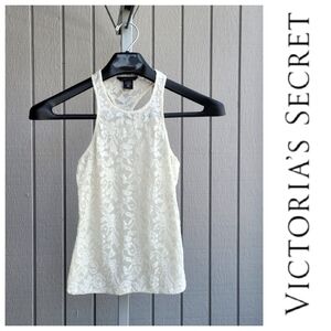 VS 2013 | NWOT Lined Lace Halter Top | Moda International X-Small Cream